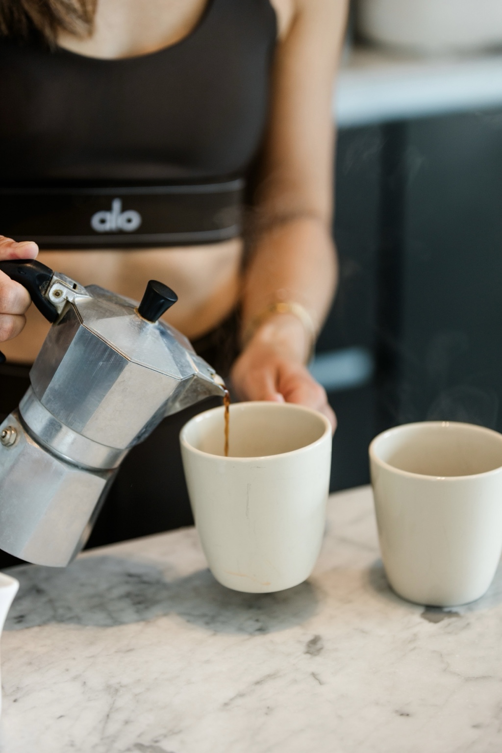 Coffee being poured at MÖKA Pilates