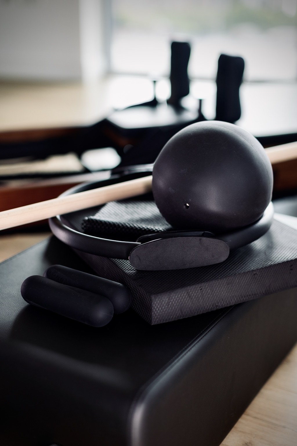 Pilates ball and studio accessories